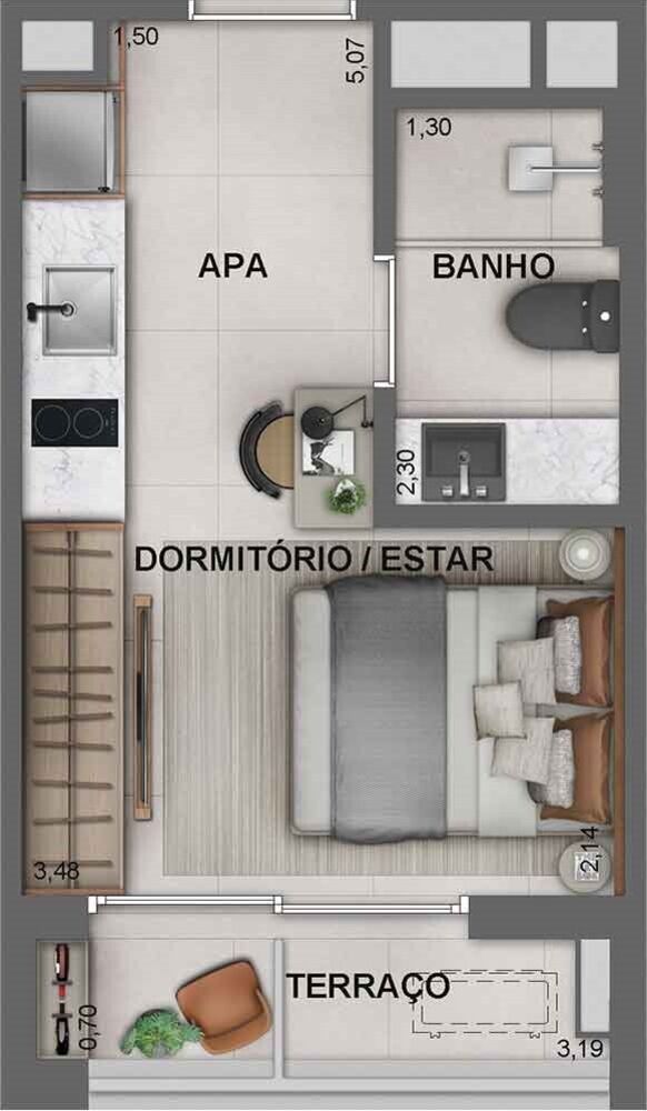 Apartamento, 1 quarto, 30 m² - Foto 8