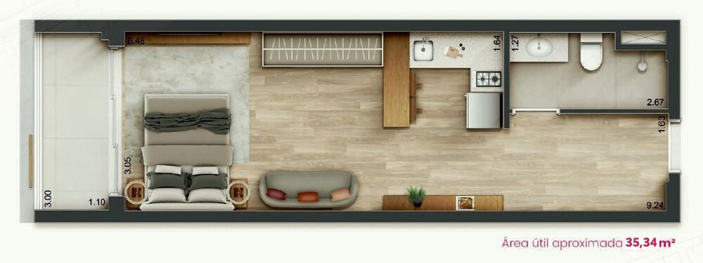 Apartamento, 1 quarto, 26 m² - Foto 12