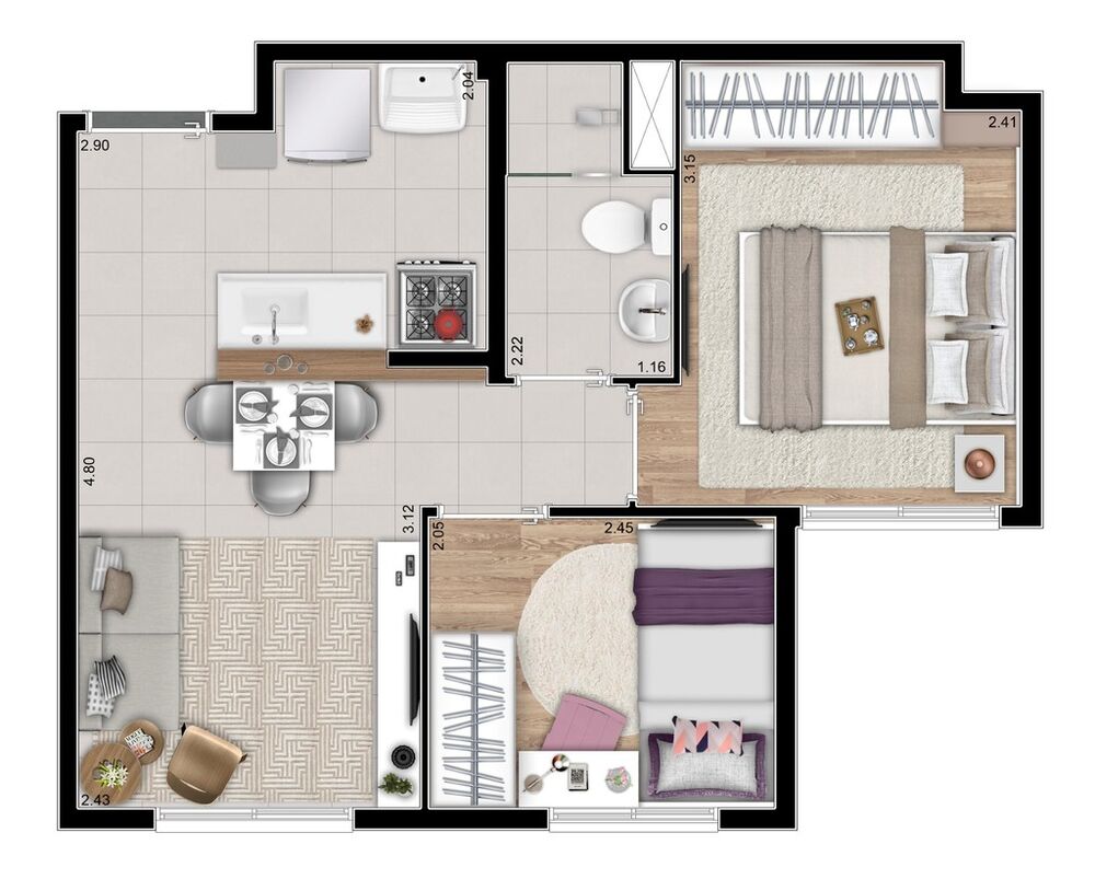 Apartamento, 2 quartos, 35 m² - Foto 12