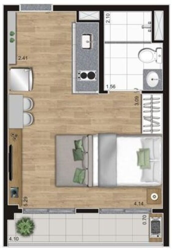 Apartamento, 1 quarto, 27 m² - Foto 12