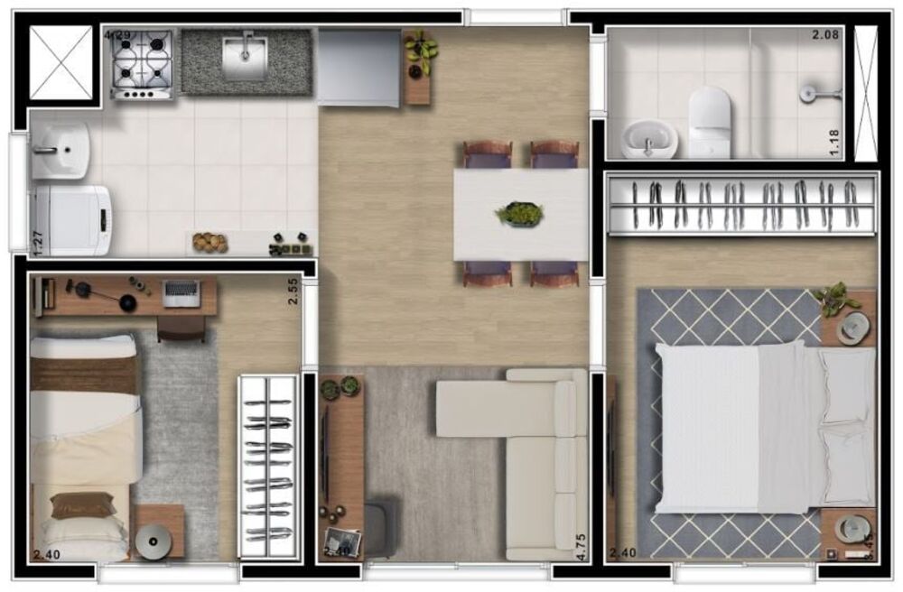 Apartamento, 2 quartos, 38 m² - Foto 4