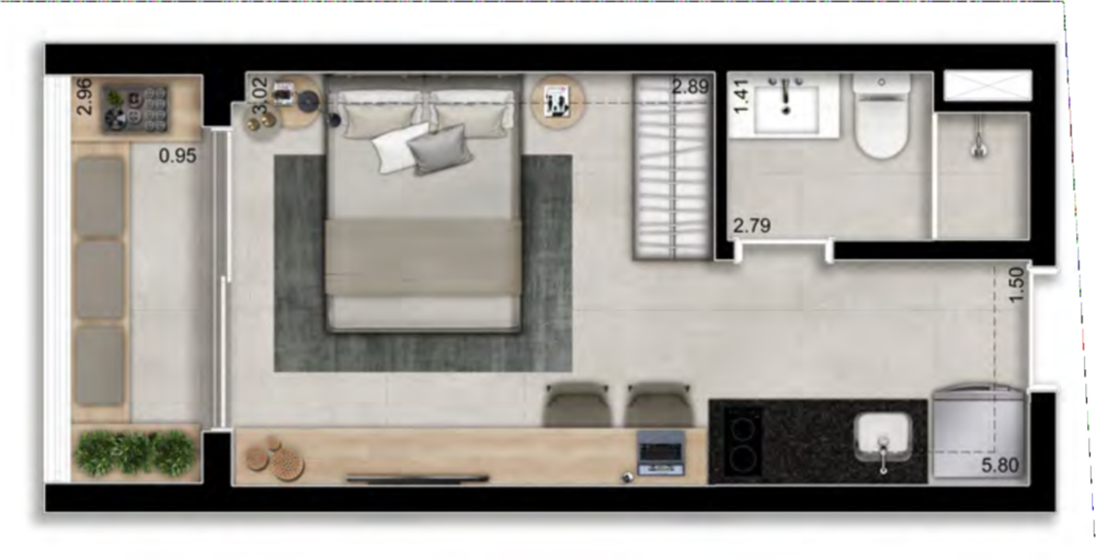 Apartamento, 1 quarto, 45 m² - Foto 12