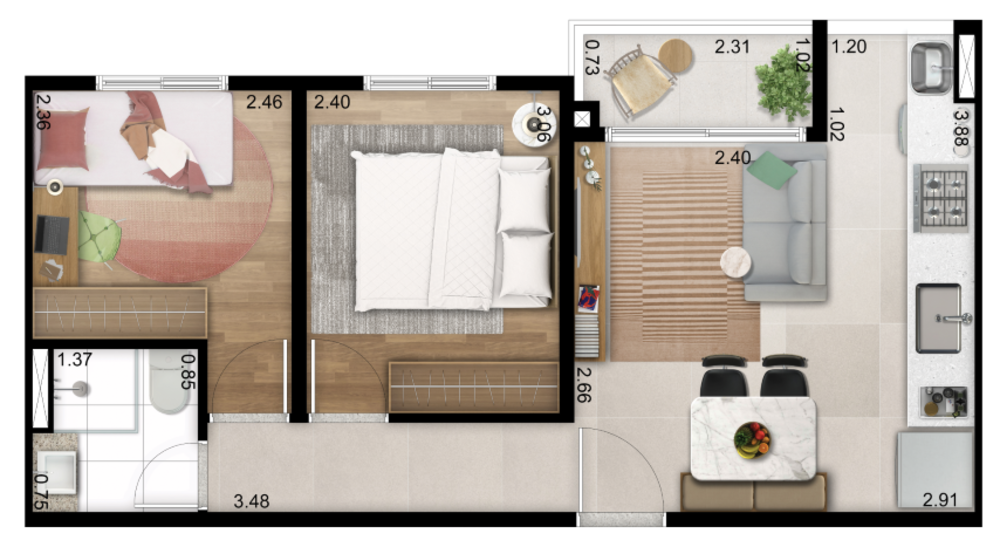 Apartamento à venda com 2 quartos, 40m² - Foto 11