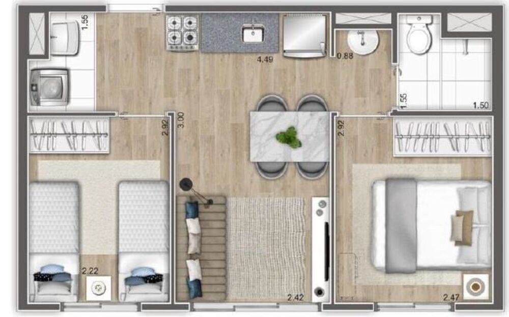 Apartamento, 2 quartos, 51 m² - Foto 12
