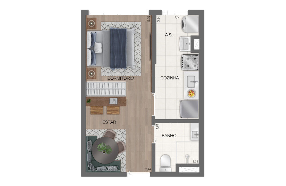 Apartamento, 1 quarto, 26 m² - Foto 18