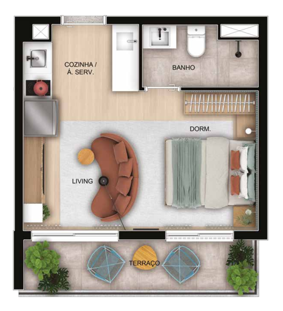 Apartamento, 1 quarto, 24 m² - Foto 7