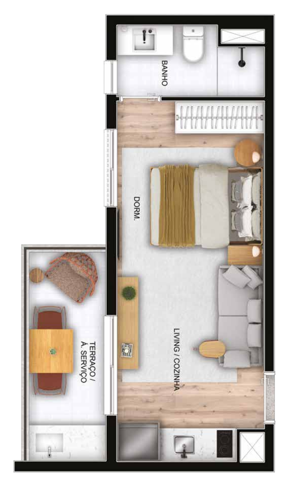 Apartamento, 1 quarto, 24 m² - Foto 8