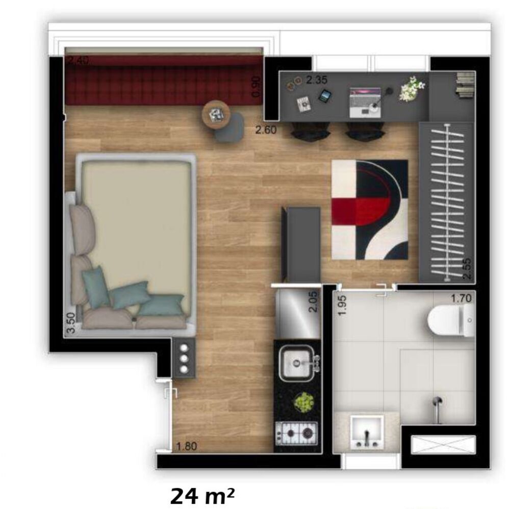 Apartamento, 1 quarto, 24 m² - Foto 11