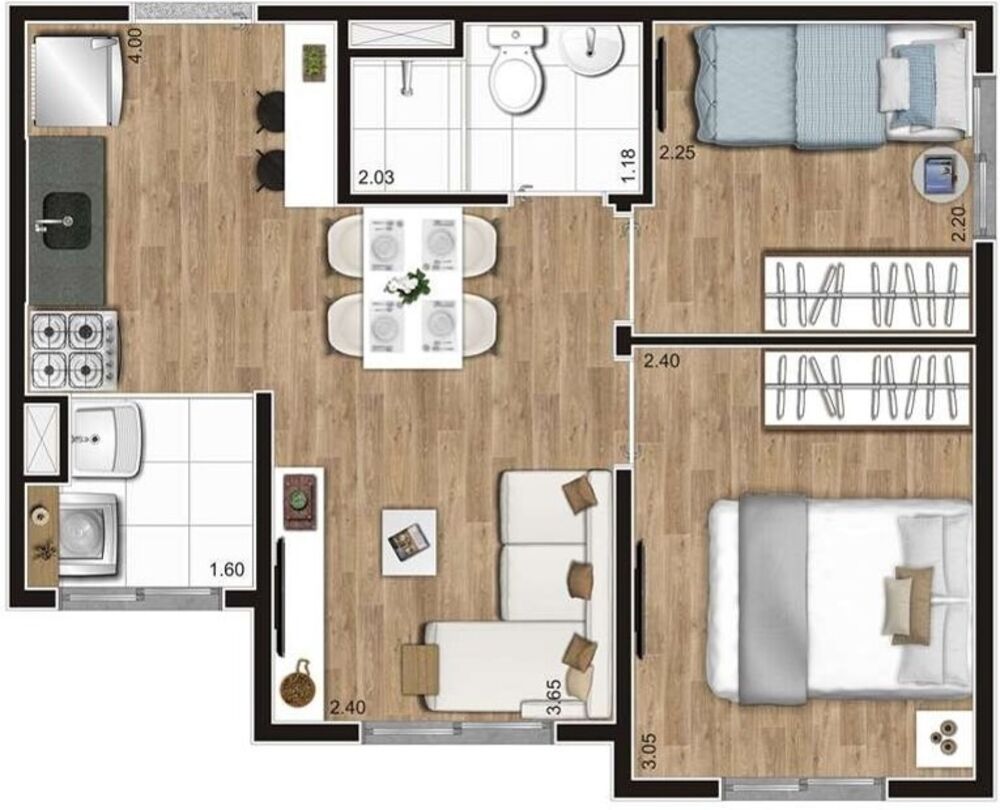 Apartamento, 2 quartos, 35 m² - Foto 4