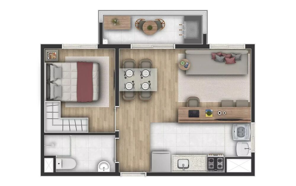 Apartamento, 1 quarto, 35 m² - Foto 1
