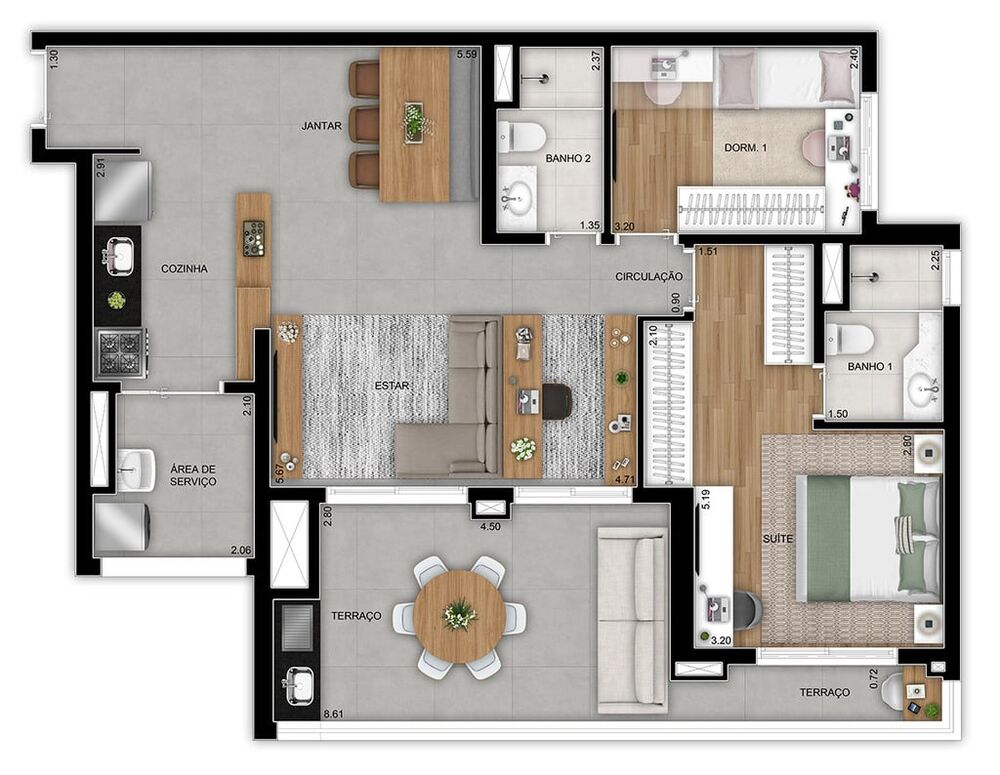 Apartamento à venda com 3 quartos, 118m² - Foto 7