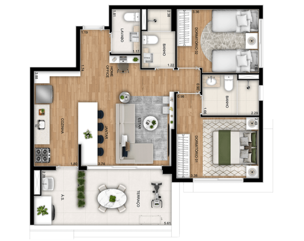 Apartamento, 2 quartos, 86 m² - Foto 13