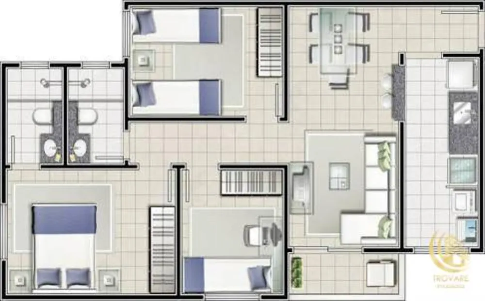 Apartamento, 3 quartos, 76 m² - Foto 2