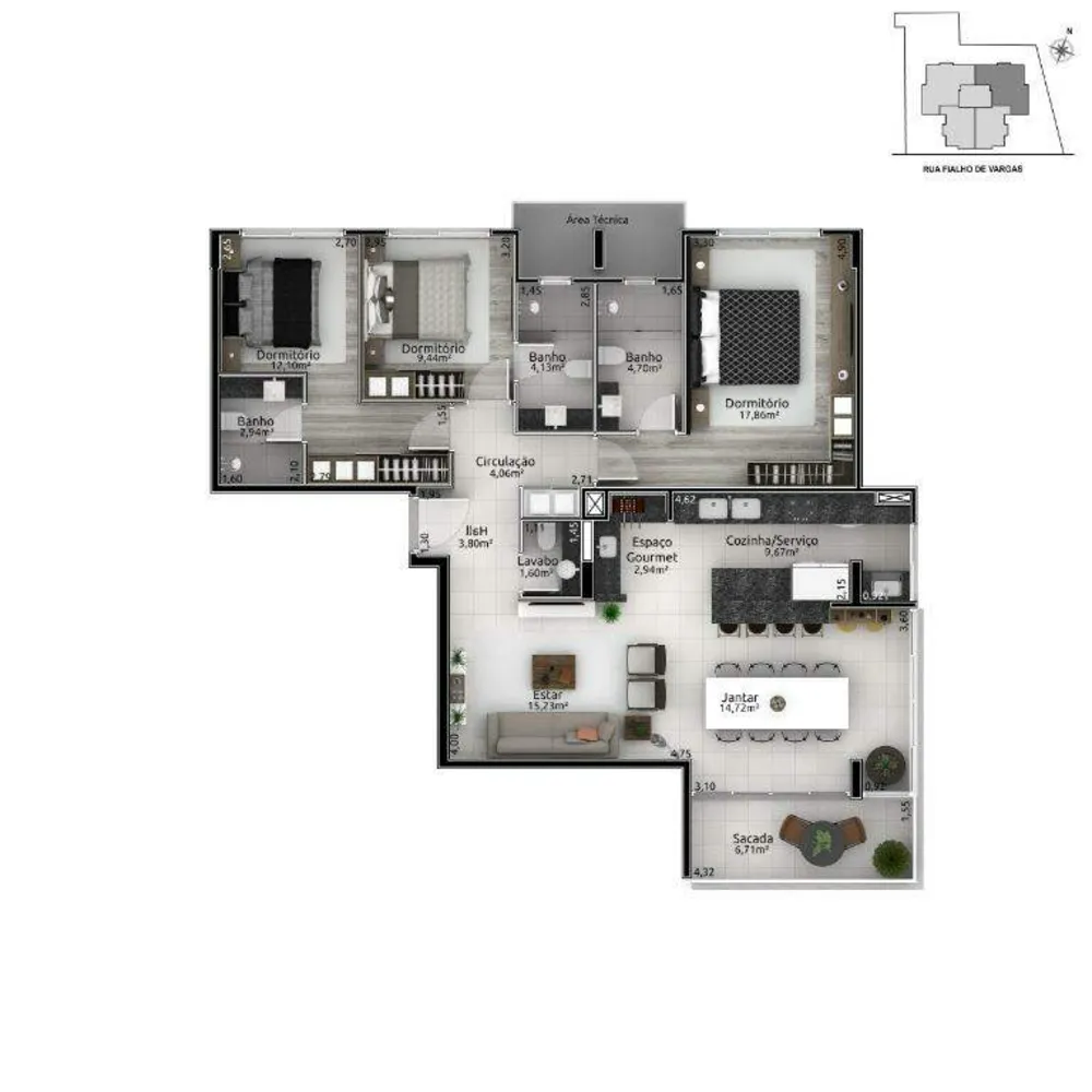 Apartamento, 3 quartos, 131 m² - Foto 16