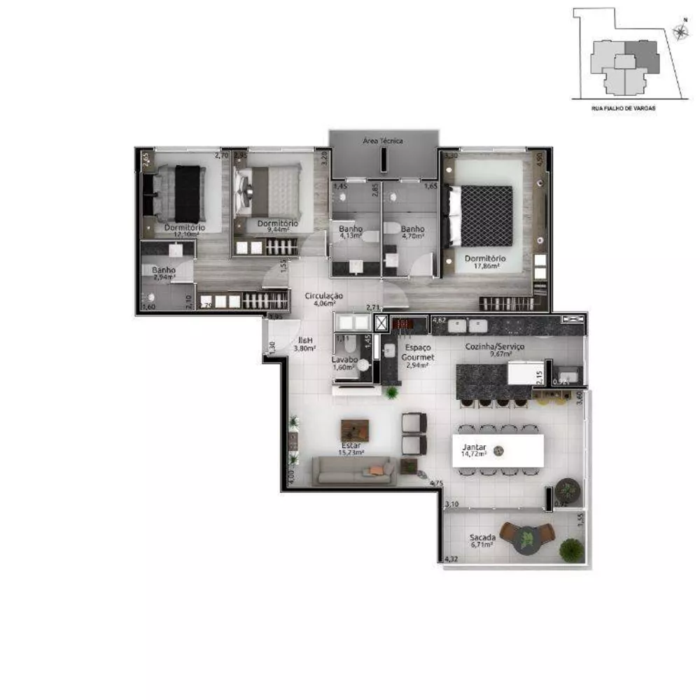 Apartamento à venda com 3 quartos, 131m² - Foto 8