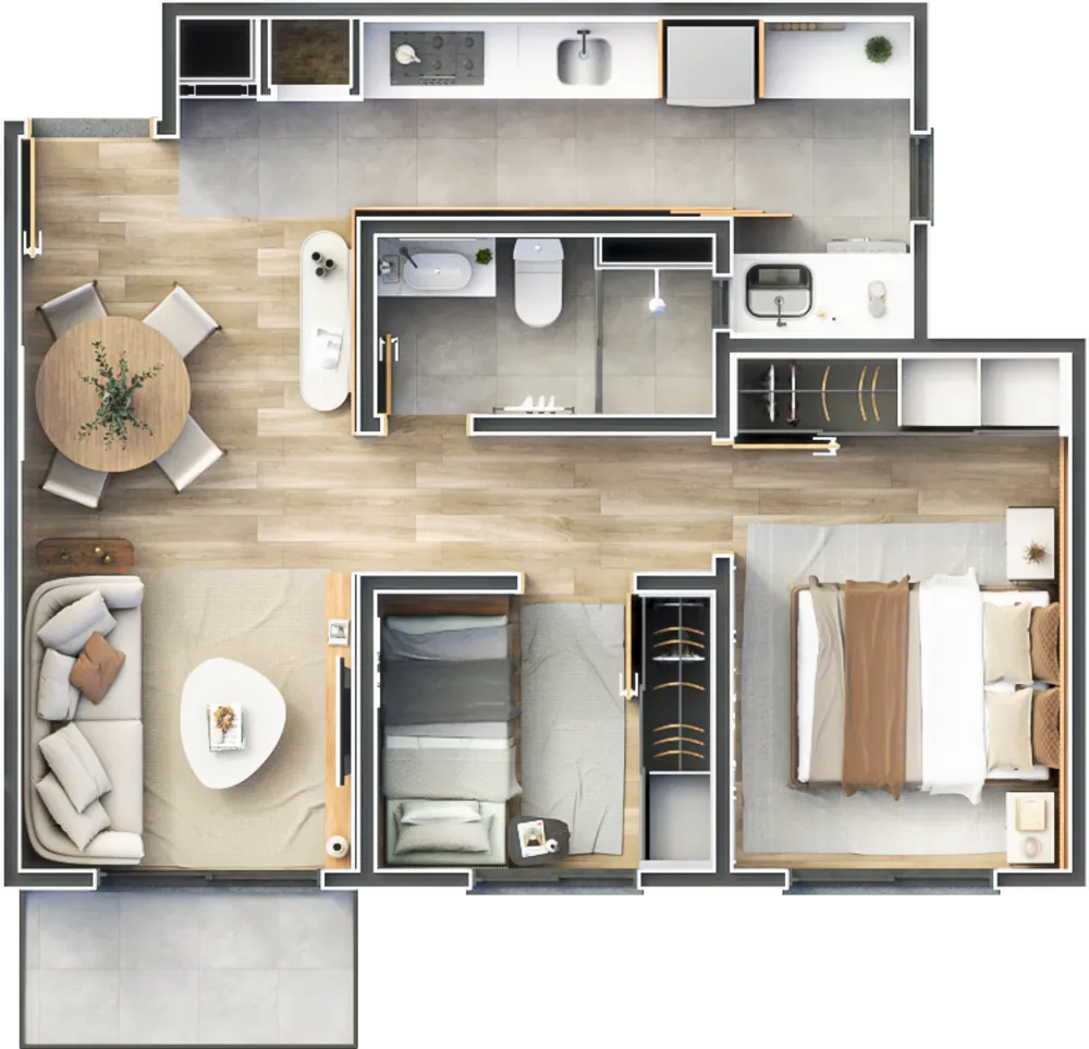 Apartamento, 2 quartos, 51 m² - Foto 1