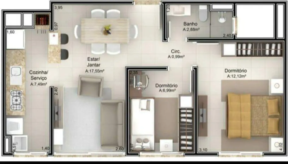 Apartamento, 2 quartos, 56 m² - Foto 9