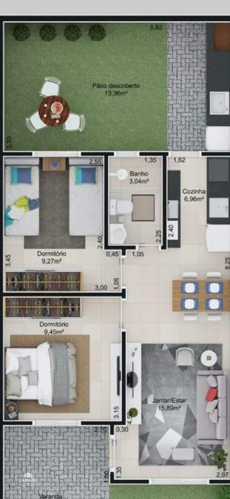 Casa, 2 quartos, 70 m² - Foto 10