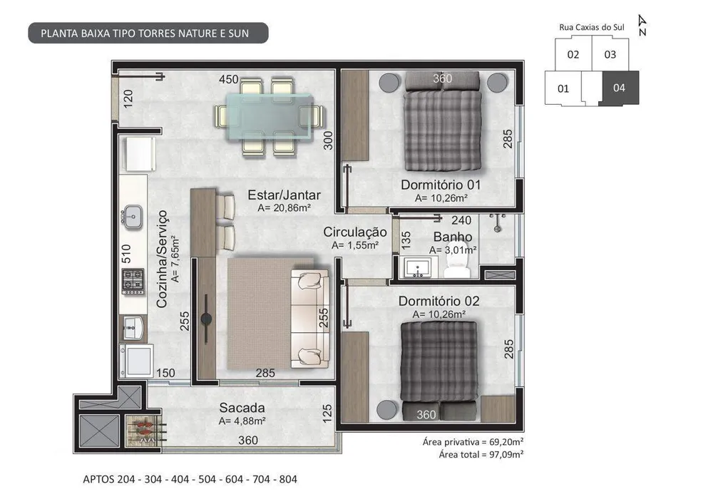 Apartamento, 2 quartos, 69 m² - Foto 4