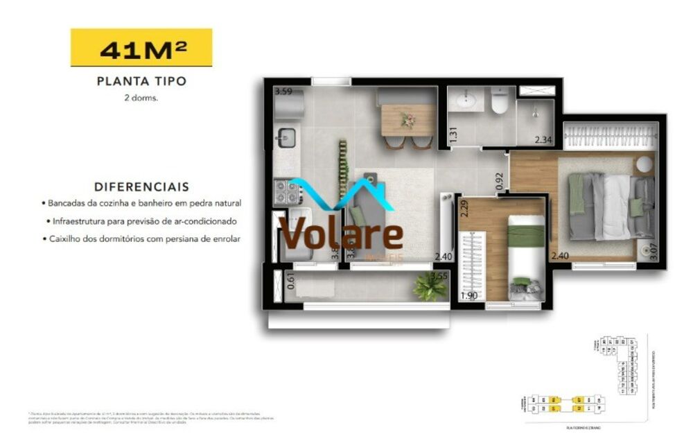 Apartamento, 2 quartos, 41 m² - Foto 9