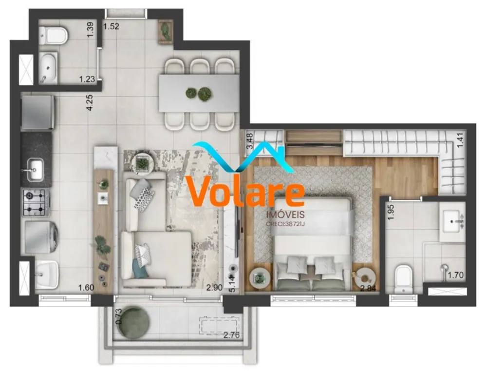Apartamento, 1 quarto, 52 m² - Foto 12