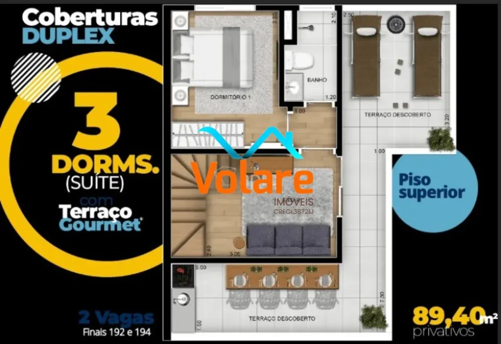 Cobertura, 3 quartos, 89 m² - Foto 1