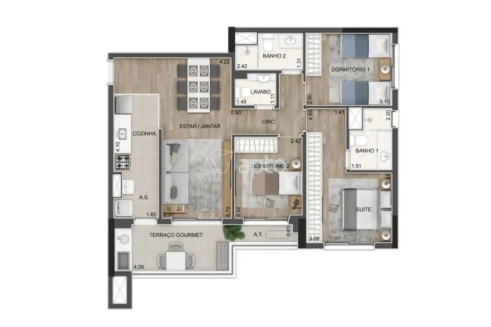 Apartamento, 3 quartos, 83 m² - Foto 2