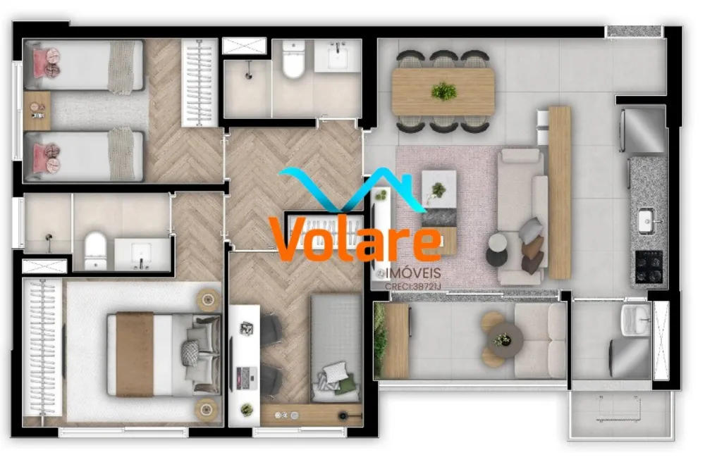 Apartamento, 3 quartos, 73 m² - Foto 3