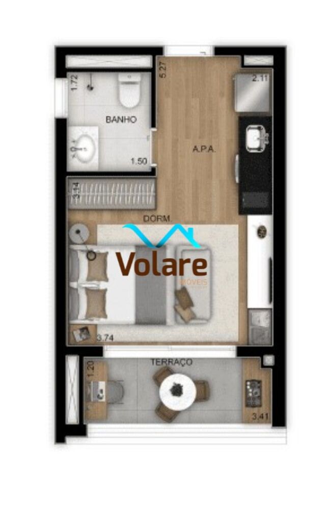 Kitnet-Studio, 28 m² - Foto 2