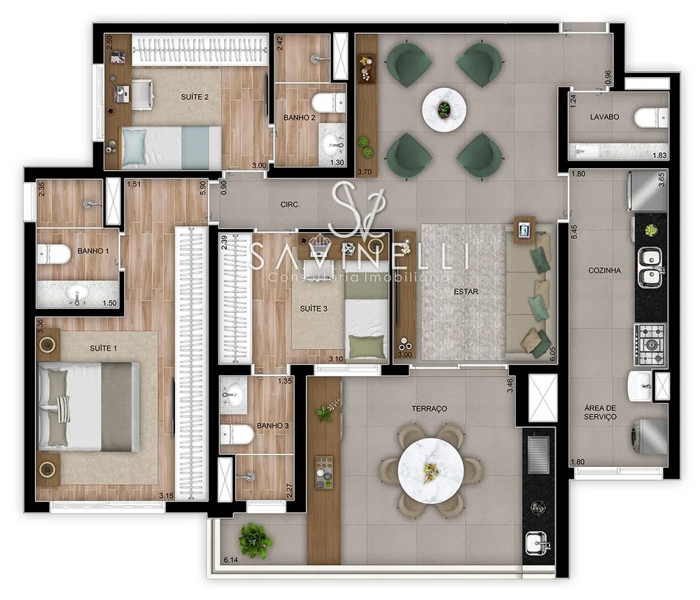 Apartamento, 3 quartos, 82 m² - Foto 3