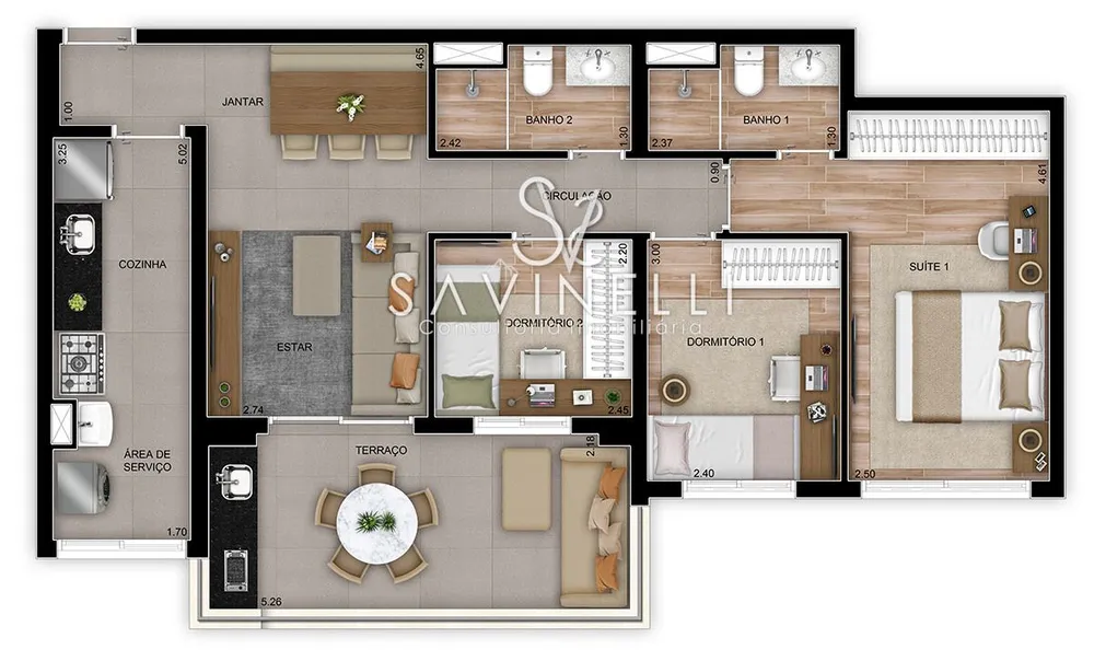 Apartamento, 3 quartos, 82 m² - Foto 2