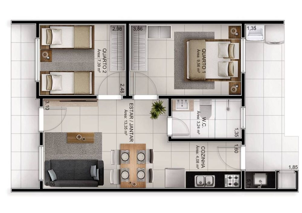 Casa à venda com 2 quartos, 60m² - Foto 4