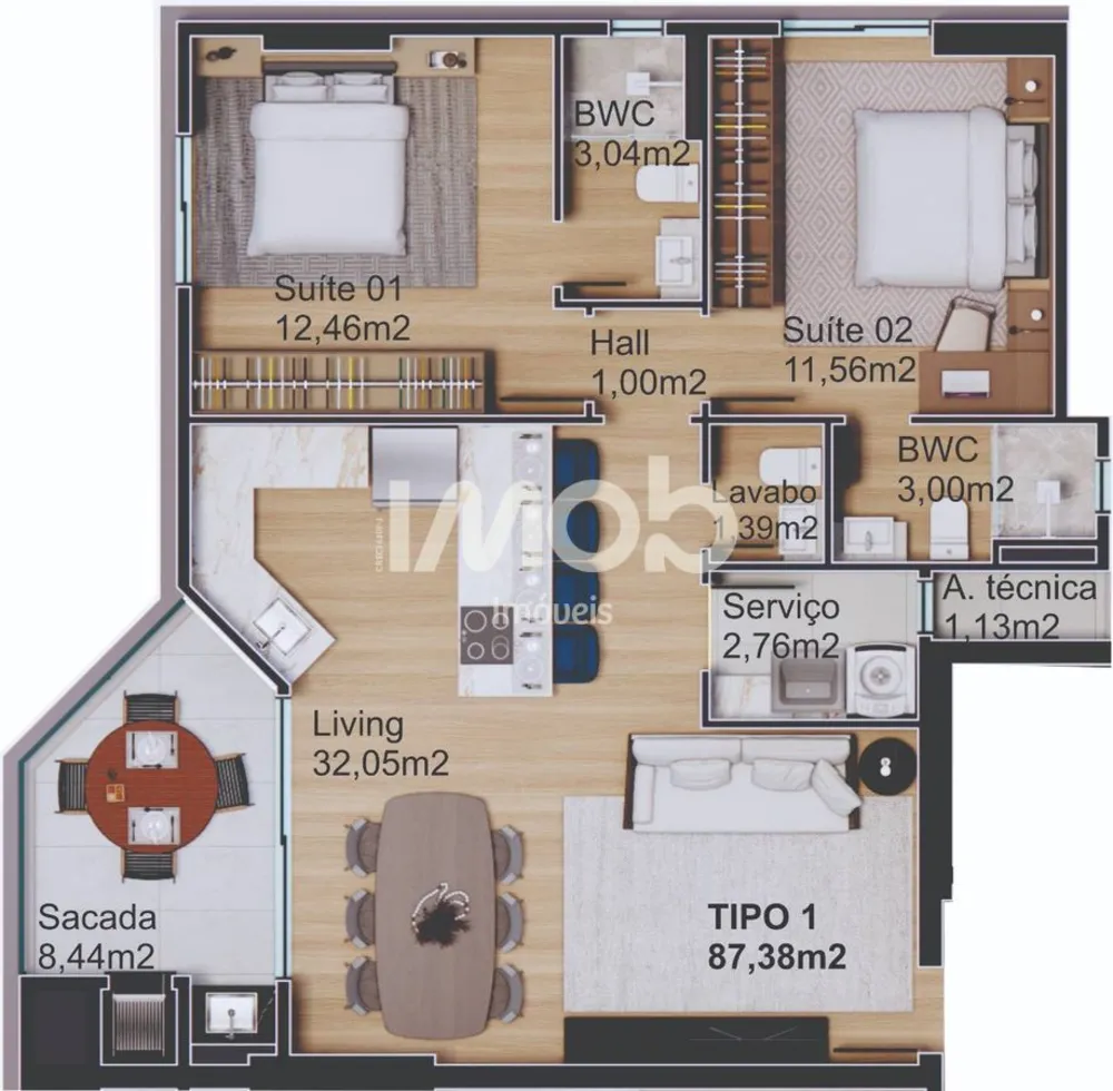 Apartamento, 2 quartos, 87 m² - Foto 7