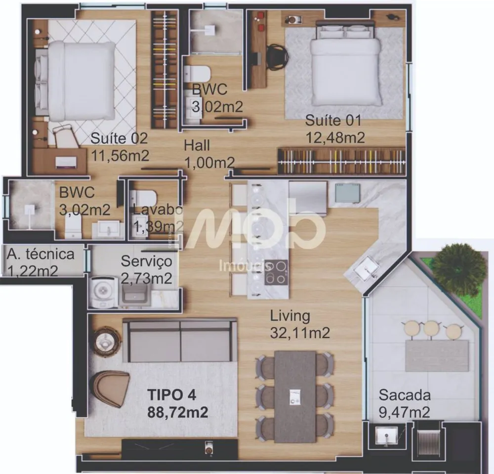 Apartamento, 2 quartos, 87 m² - Foto 11