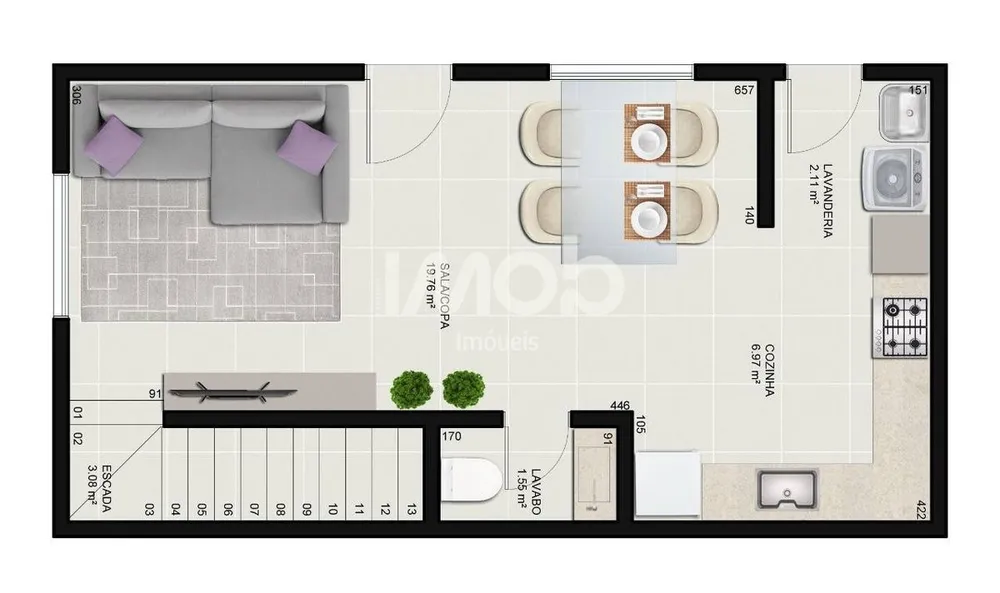 Casa, 2 quartos, 77 m² - Foto 12