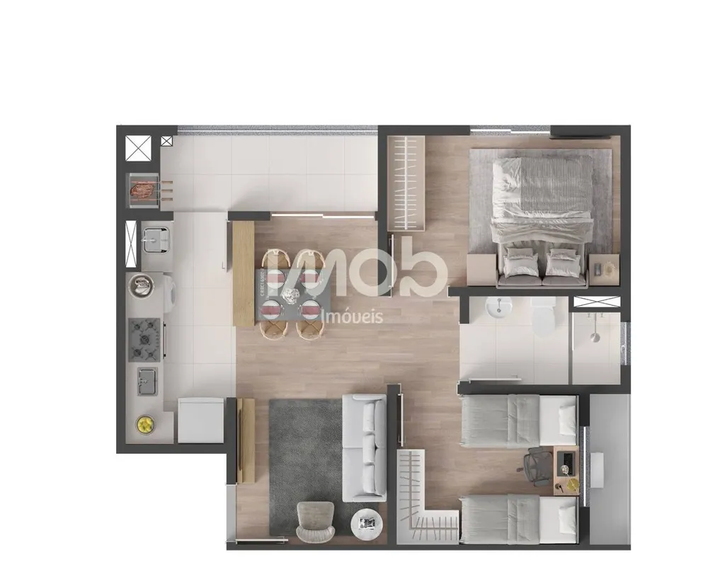 Apartamento, 2 quartos, 52 m² - Foto 3