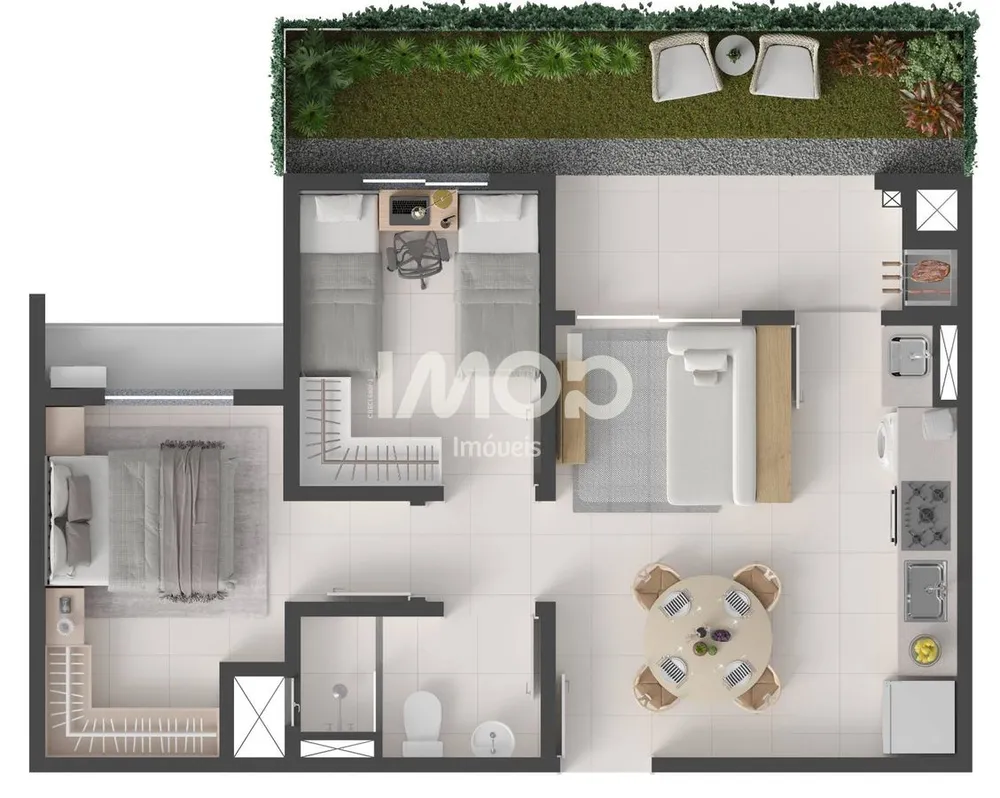 Apartamento, 2 quartos, 52 m² - Foto 2