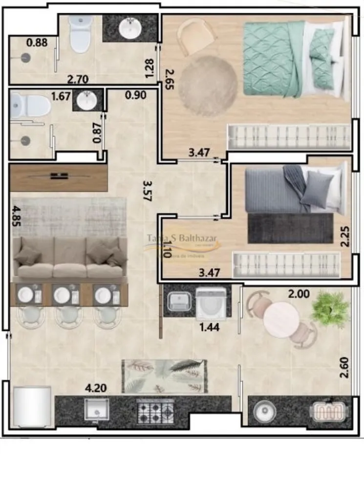 Apartamento, 2 quartos, 52 m² - Foto 6