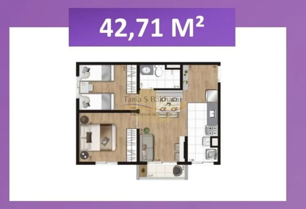 Apartamento, 2 quartos, 42 m² - Foto 1