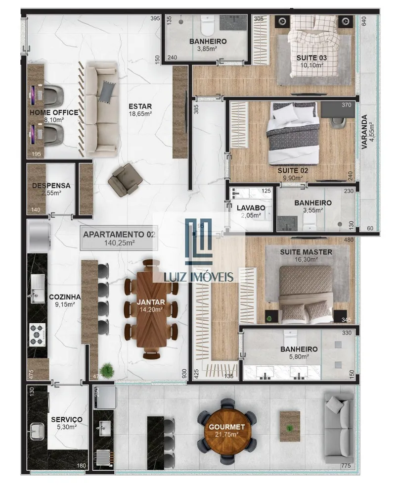Apartamento, 2 quartos, 105 m² - Foto 3