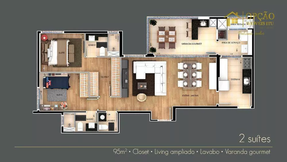 Apartamento, 2 quartos, 95 m² - Foto 7