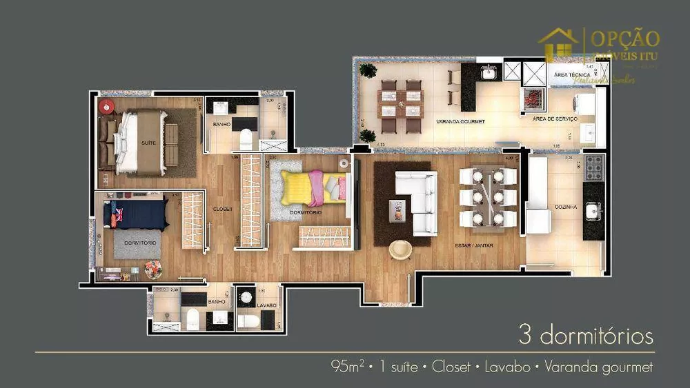 Apartamento, 2 quartos, 95 m² - Foto 2