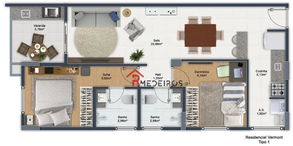 Apartamento, 2 quartos, 67 m² - Foto 2