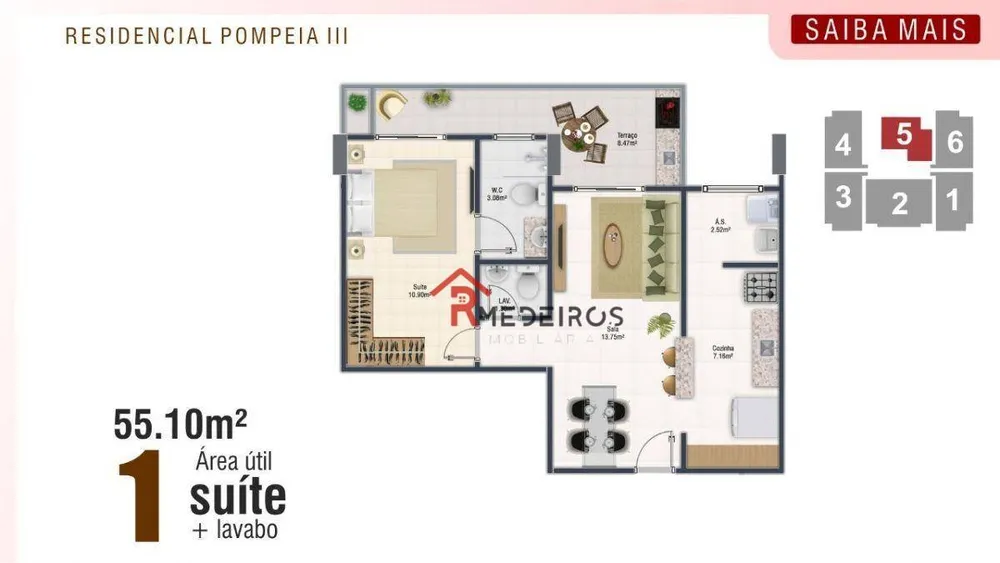 Apartamento, 1 quarto, 55 m² - Foto 4