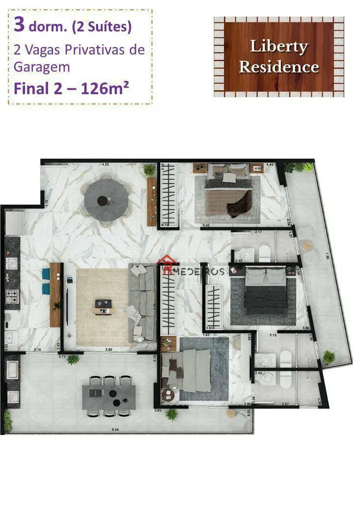 Apartamento, 3 quartos, 126 m² - Foto 2