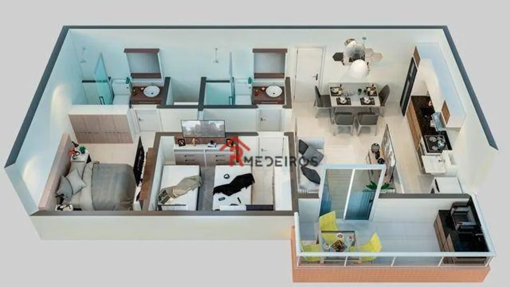Apartamento, 2 quartos, 57 m² - Foto 2
