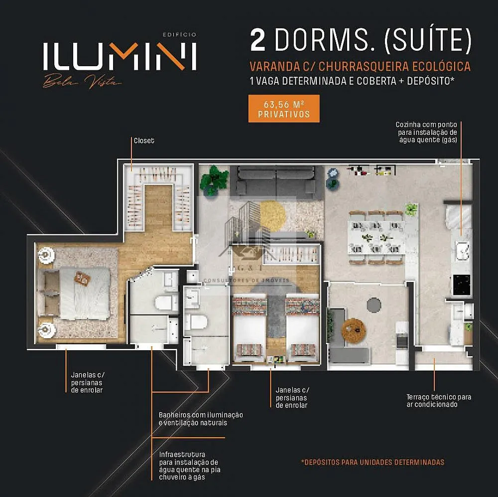 Apartamento, 2 quartos, 63 m² - Foto 2