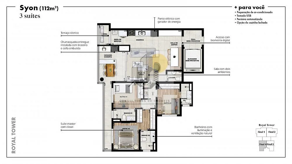 Apartamento, 3 quartos, 112 m² - Foto 2