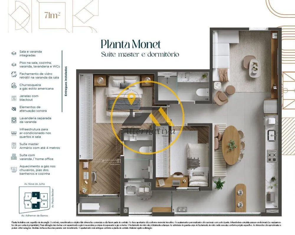 Apartamento, 2 quartos, 71 m² - Foto 2