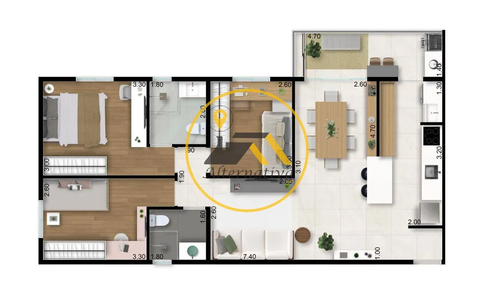 Apartamento, 3 quartos, 85 m² - Foto 7